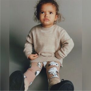 ZARA PEANUTS snoopy leggings- 18/24 NWOT girl or boy
